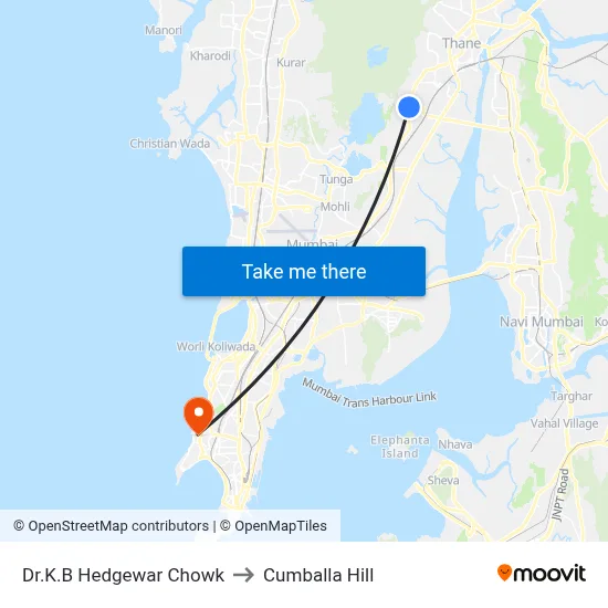 Dr.K.B Hedgewar Chowk to Cumballa Hill map