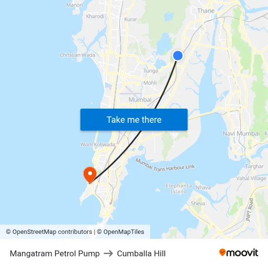 Mangatram Petrol Pump to Cumballa Hill map