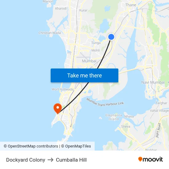 Dockyard Colony to Cumballa Hill map