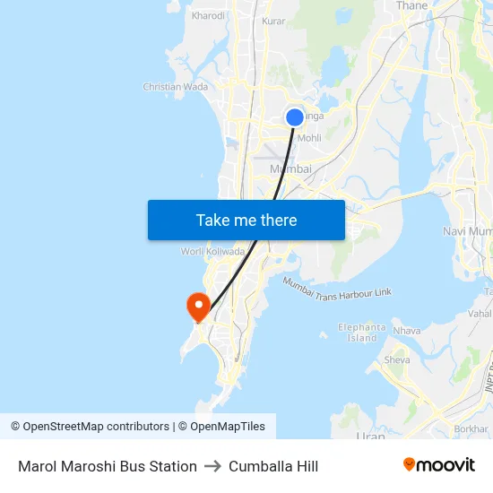 Marol Maroshi Bus Station to Cumballa Hill map