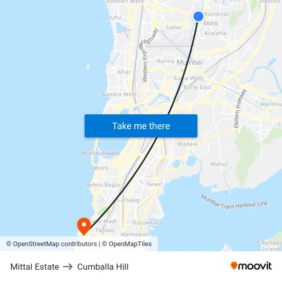 Mittal Estate to Cumballa Hill map