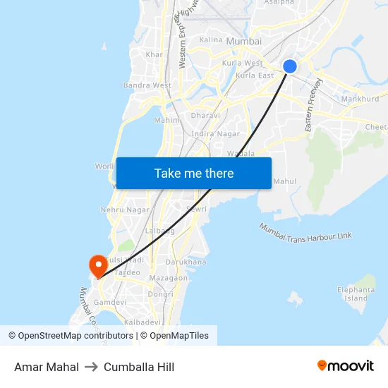 Amar Mahal to Cumballa Hill map