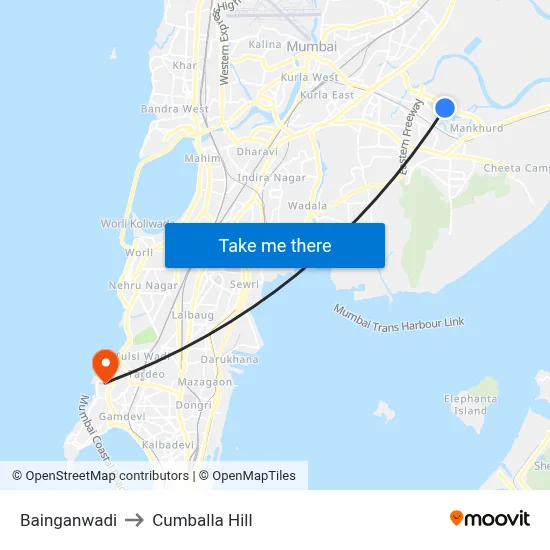 Bainganwadi to Cumballa Hill map