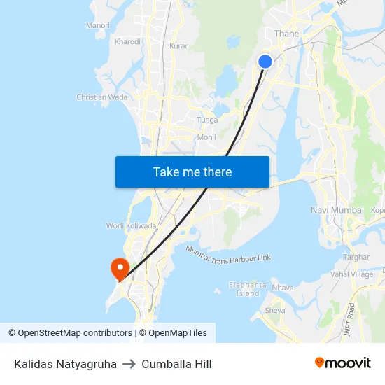 Kalidas Natyagruha to Cumballa Hill map
