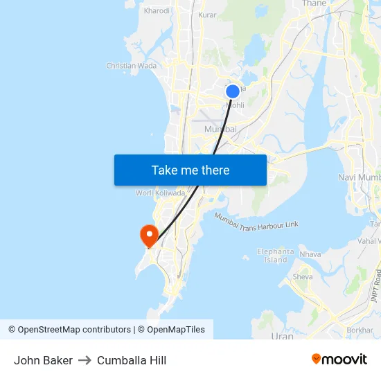 John Baker to Cumballa Hill map
