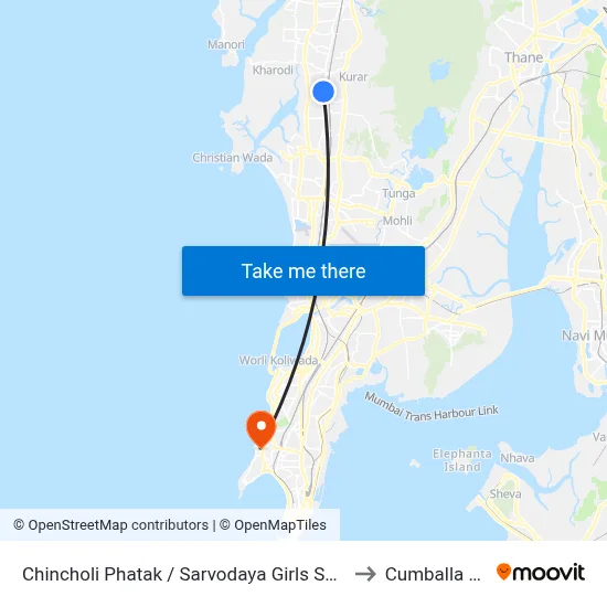 Chincholi Phatak / Sarvodaya Girls School to Cumballa Hill map