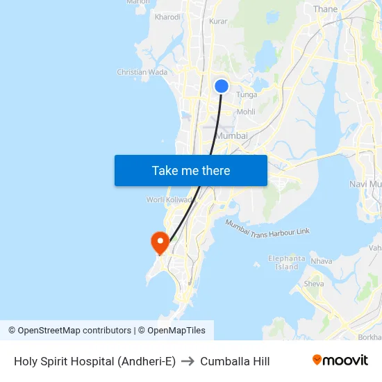 Holy Spirit Hospital (Andheri-E) to Cumballa Hill map