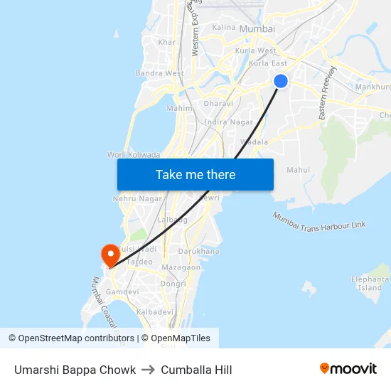Umarshi Bappa Chowk to Cumballa Hill map