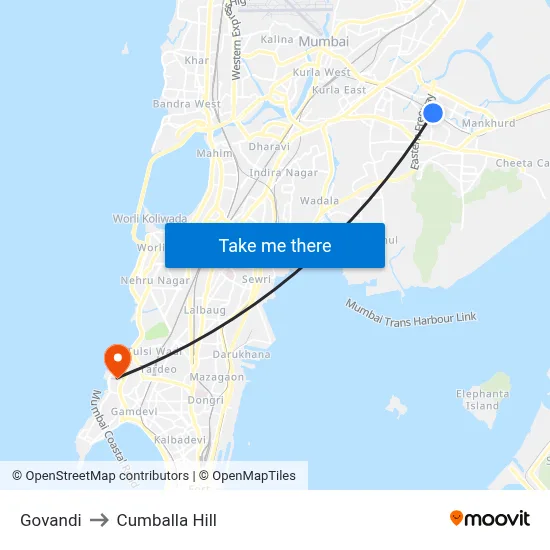 Govandi to Cumballa Hill map