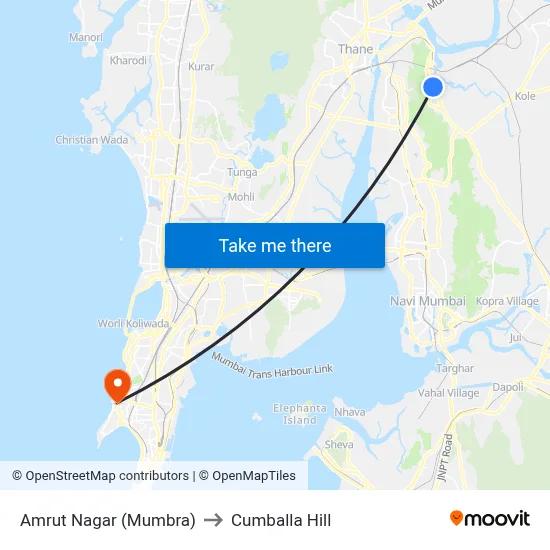 Amrut Nagar (Mumbra) to Cumballa Hill map