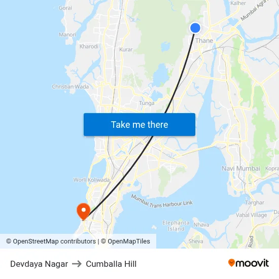 Devdaya Nagar to Cumballa Hill map