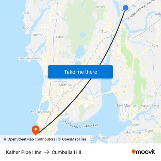 Kalher Pipe Line to Cumballa Hill map