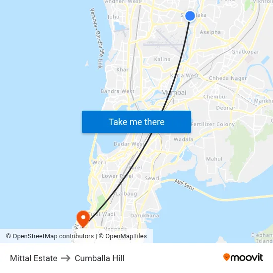 Mittal Estate to Cumballa Hill map