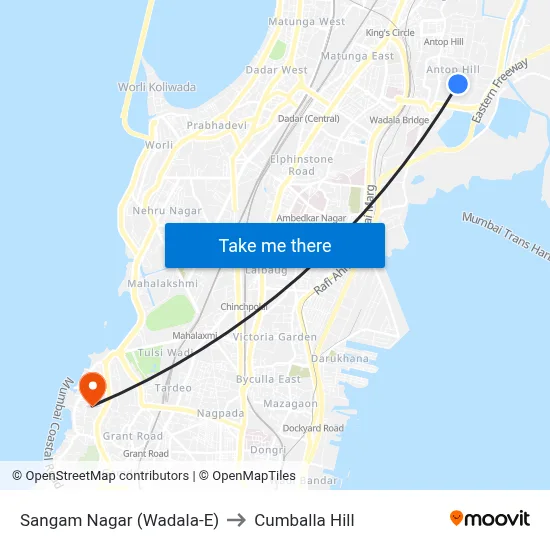 Sangam Nagar (Wadala-E) to Cumballa Hill map