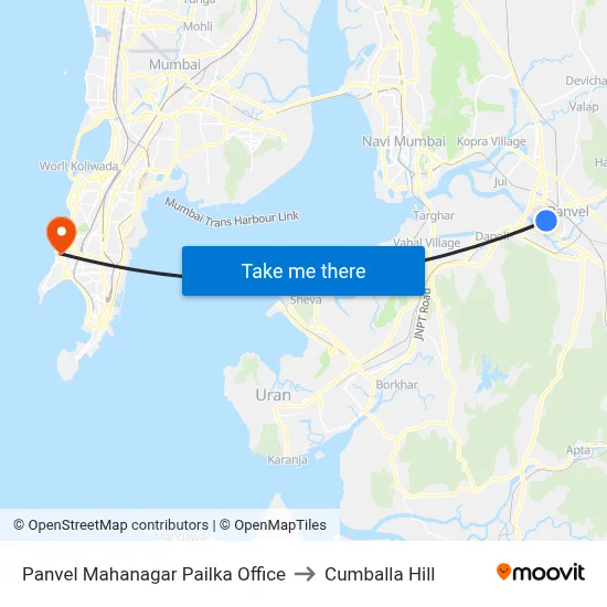 Panvel Mahanagar Pailka Office to Cumballa Hill map