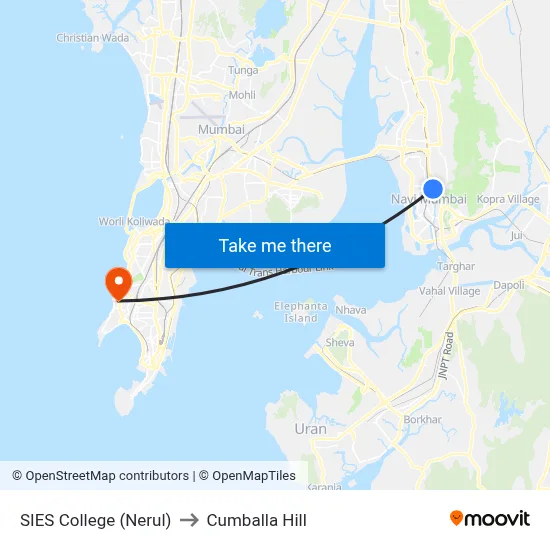 SIES College (Nerul) to Cumballa Hill map