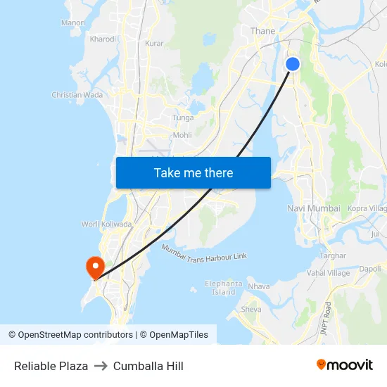 Reliable Plaza to Cumballa Hill map