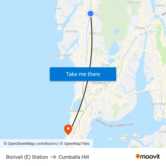 Borivali (E) Station to Cumballa Hill map