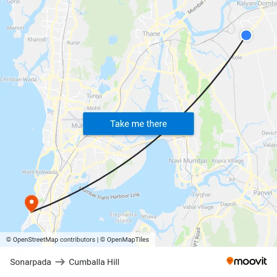 Sonarpada to Cumballa Hill map