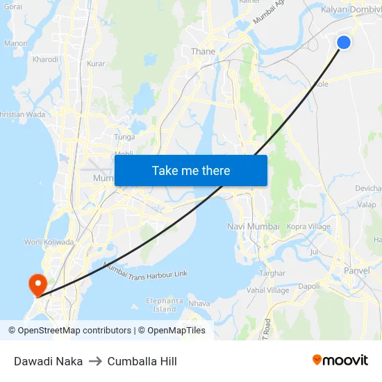Dawadi Naka to Cumballa Hill map