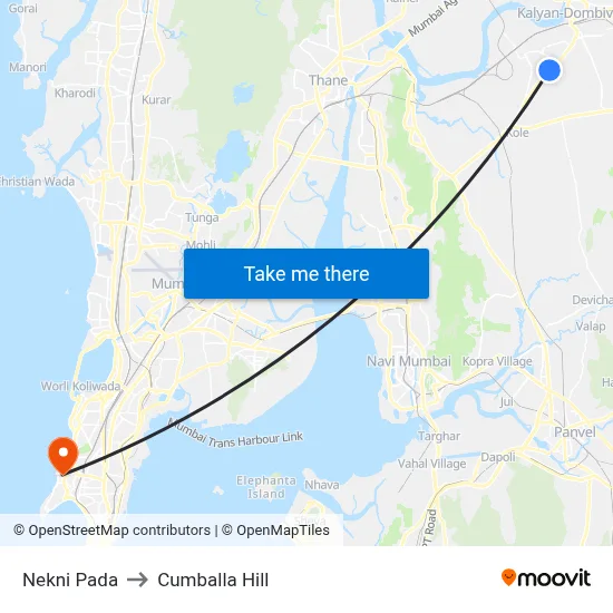 Nekni Pada to Cumballa Hill map