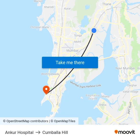 Ankur Hospital to Cumballa Hill map