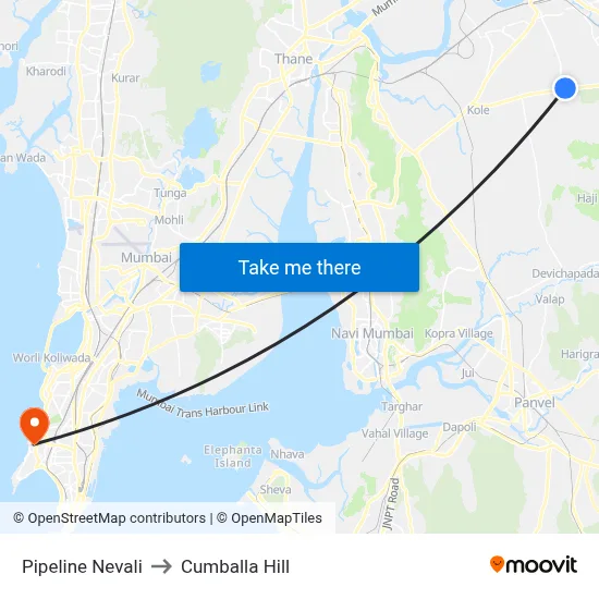 Pipeline Nevali to Cumballa Hill map