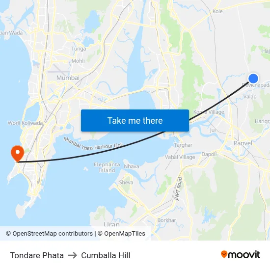 Tondare Phata to Cumballa Hill map