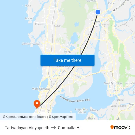 Tattvadnyan Vidyapeeth to Cumballa Hill map