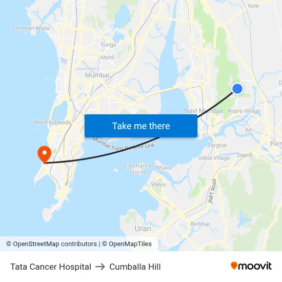 Tata Cancer Hospital to Cumballa Hill map
