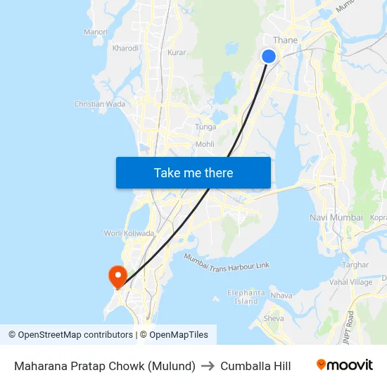 Maharana Pratap Chowk (Mulund) to Cumballa Hill map