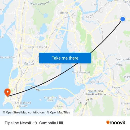 Pipeline Nevali to Cumballa Hill map
