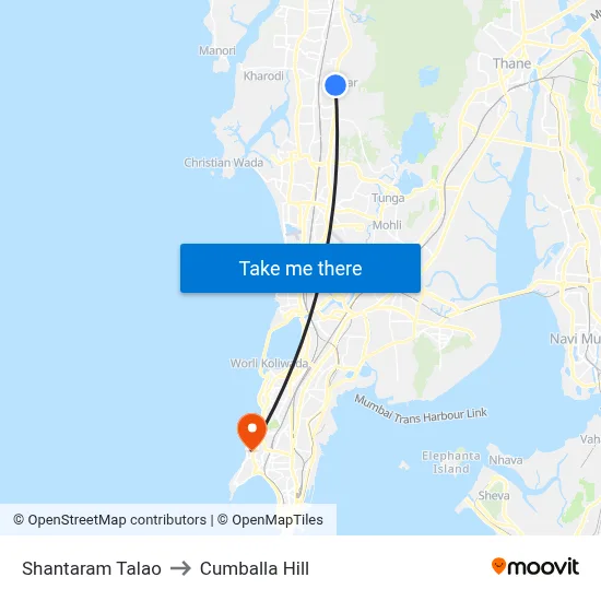 Shantaram Talao to Cumballa Hill map