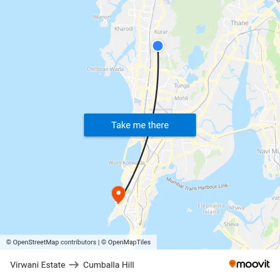 Virwani Estate to Cumballa Hill map