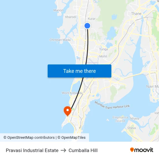 Pravasi Industrial Estate to Cumballa Hill map
