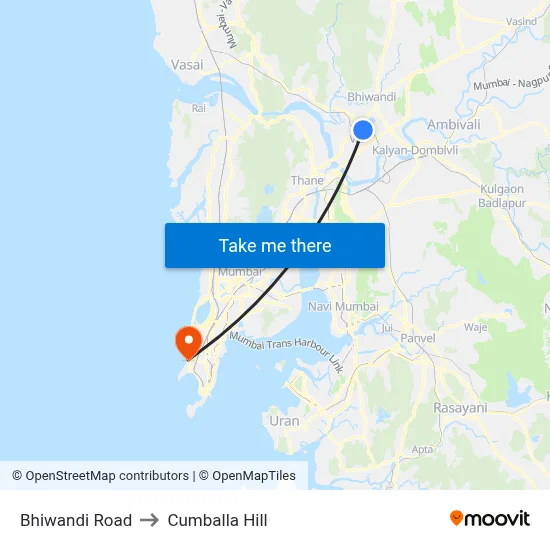Bhiwandi Road to Cumballa Hill map