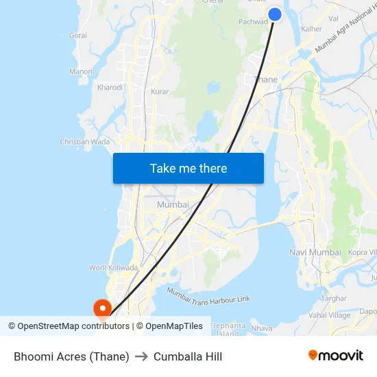 Bhoomi Acres (Thane) to Cumballa Hill map