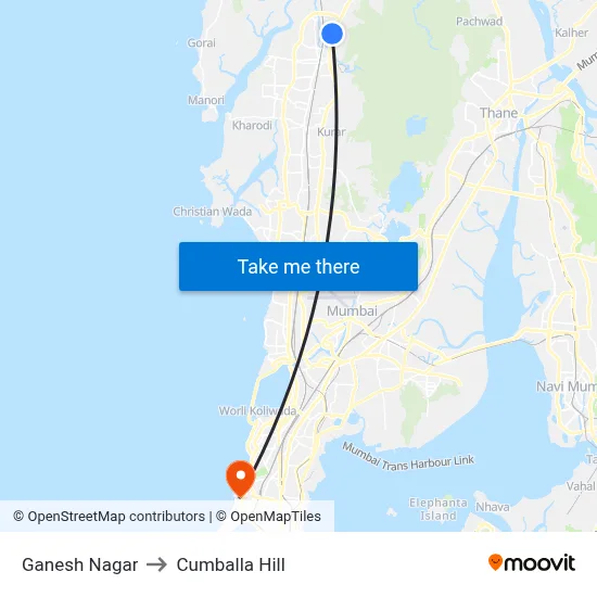 Ganesh Nagar to Cumballa Hill map