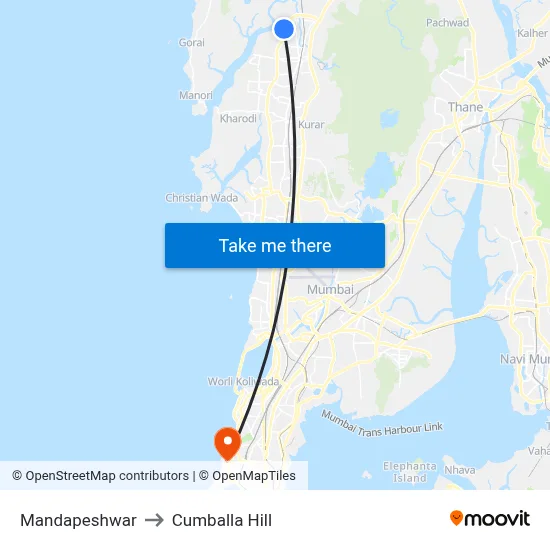 Mandapeshwar to Cumballa Hill map