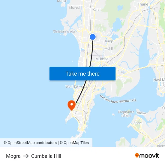 Mogra to Cumballa Hill map