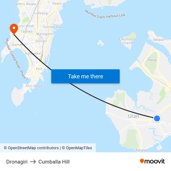 Dronagiri to Cumballa Hill map