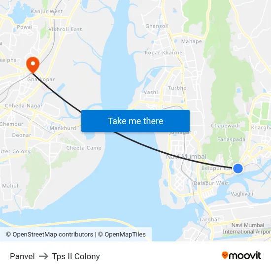 Panvel to Tps II Colony map