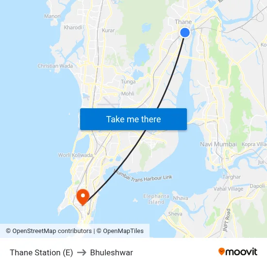 Thane Station (E) to Bhuleshwar map