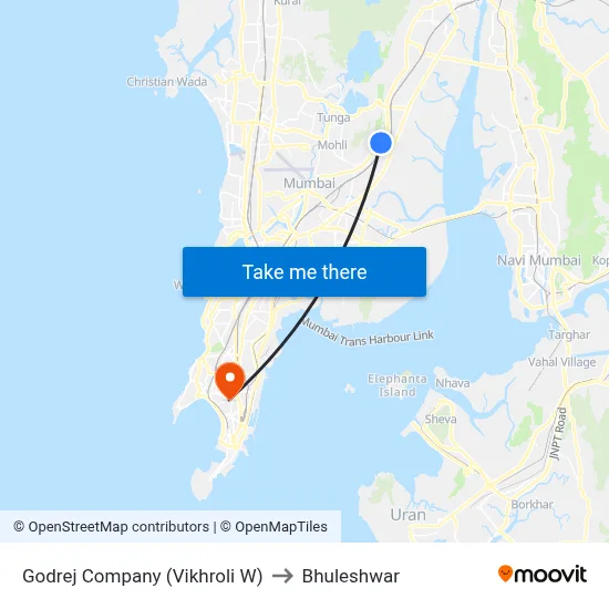 Godrej Company (Vikhroli W) to Bhuleshwar map