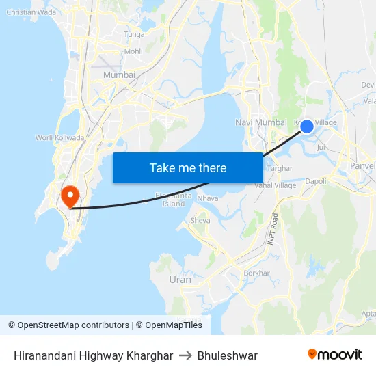 Hiranandani Highway Kharghar to Bhuleshwar map