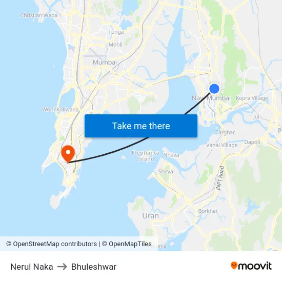 Nerul Naka to Bhuleshwar map