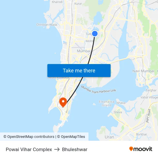 Powai Vihar Complex to Bhuleshwar map