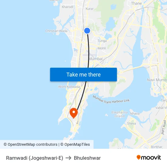 Ramwadi (Jogeshwari-E) to Bhuleshwar map
