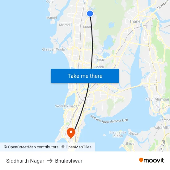 Siddharth Nagar to Bhuleshwar map