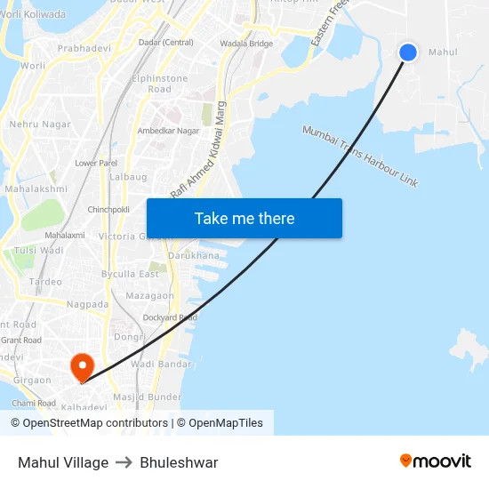 Mahul Village to Bhuleshwar map